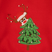 Коледна ватирана блуза "Christmas tree" в червено 3