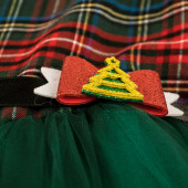 Коледна рокля "Коледно желание" в зелено каре 5