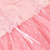 Официална рокля с лента за глава в розов цвят 2
