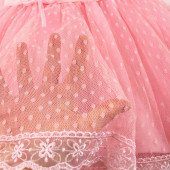 Официална рокля с лента за глава в розов цвят 3