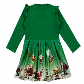 Коледна ватирана рокля "Елиза" в зелено 2