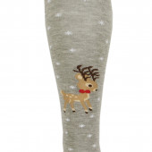 Коледен памучен чорапогащник в сиво 2