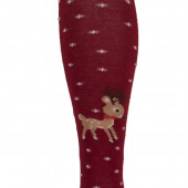 Коледен памучен чорапогащник в червено 2