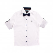 Детска риза с папийонка в бял цвят за момчета  3