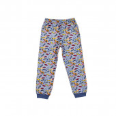 Детска памучна пижама в принтиран десен "Коли" в синьо 4