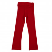 Панталон от релефно трико в червено 2