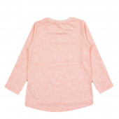 Детска плътна блуза в розов меланж 2