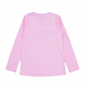 Памучна блуза с камъчета в розово 2