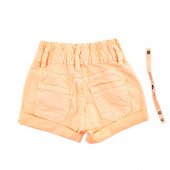Къси дънкови панталонки с гривна в електриково оранжево 2