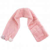 Пухен шал в розово за момичета 73 х 12 см 2
