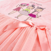 Детска рокля ,,Лили" в розов меланж 3