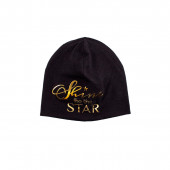 Двупластова трикотажна шапка "Shine like the star" в черно 2