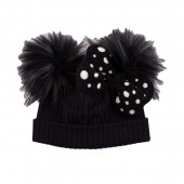 Детска зимна шапка в черно за момичета