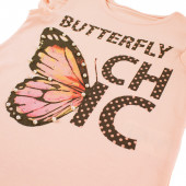 Детски летен комплект за момичета "Butterfly" в розово 3