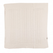 Плетено одеялце-пелена в бяло 100х130 см 2