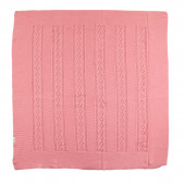Плетено одеялце-пелена в розово 100х130 см 2