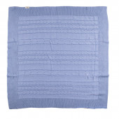 Плетено одеялце-пелена в синьо 100х130 см 2