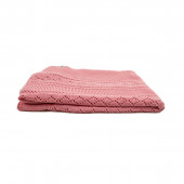 Плетено одеялце-пелена в розово 100х130 см 3