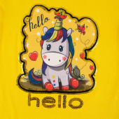 Летен комплект за момичета "Hello" в жълто 2