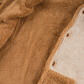 Плетена жилетка с пухена подплата в бежово и кафяво 3