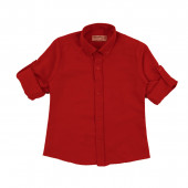 Детска памучна риза за момчета в червено 3