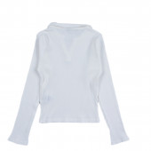 Блуза от релефно трико в бяло 2
