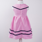 Детска лятна рокля с якичка в розово 2