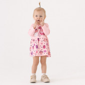 Бебешка трикотажна рокля в розово 3