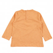 Детска памучна блуза в оранжев меланж 2