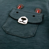 Памучна блуза с джобче в графит (9 мес. - 4 год.) 2
