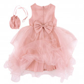 Официална рокля ''Събина" с чантичка в опушено розово (5 - 8 год.) 2