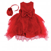Официална рокля ''Събина" с чантичка в червено (5 - 8 год.) 2