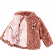 Палтенце от пухена материя в опушено розово (2 - 5 год.) 3