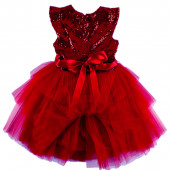 Коледна рокля с пайети "Party time" в червено (3 - 7 год.) 2