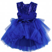 Празнична рокля с пайети "Party time" в синьо (3 - 7 год.) 2