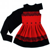 Трикотажна рокля с болеро ''Люба'' в червено (3 - 8 год.) 2