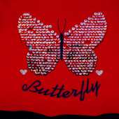 Рокля "Butterfly" с пайети в червено (3 - 8 год.) 2