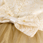 Празнична рокля с чантичка "Бела" в златисто (5 - 8 год.) 4