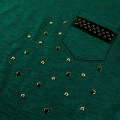 Блуза с капси и цип в петроленозелено за момчета (9 - 12 год.) 2