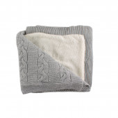 Плетено одеялце - пелена в сиво 90 х 100 см 2