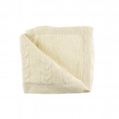 Плетено одеялце - пелена в екрю 90 х 100 см 2