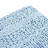 Плетено одеялце - пелена в синьо 90 х 100 см 2