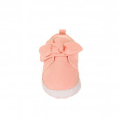 Меки бебешки пантофки в цвят праскова за момичета 2