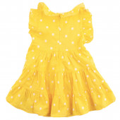 Детска лятна рокля "Карина" в жълто на точки