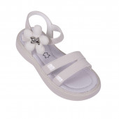 Анатомични лачени сандали "Flower" в светлобежово 2