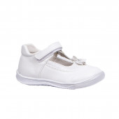 Анатомични обувки  за момичета в бяло с цветенце 2