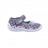 Анатомични дишащи текстилни обувки в сиво с цветчета 2