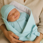 Портбебе за изписване "Happy day" в мента 2