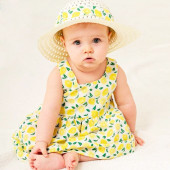 Бебешка рокля с капела "Yellow lemon" 2