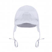 Бебешка шапка с мека козирка в бяло UV 30+ 2